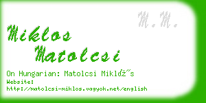 miklos matolcsi business card